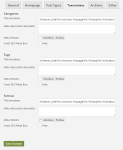 Yoast SEO - Taxonomies Tab