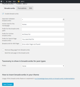 Yoast SEO - Advanced Option