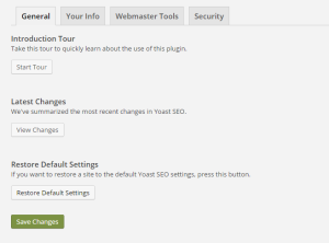 Yoast SEO Set Up - General Tab