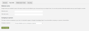 Yoast SEO Set Up - Your Info Tab