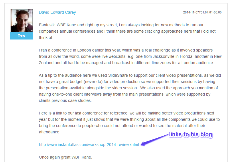 Good comments to earn trusted links