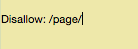 Disallow Web Pages