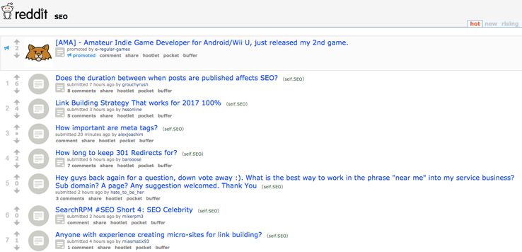 reddit seo