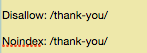 Disallow thank you page
