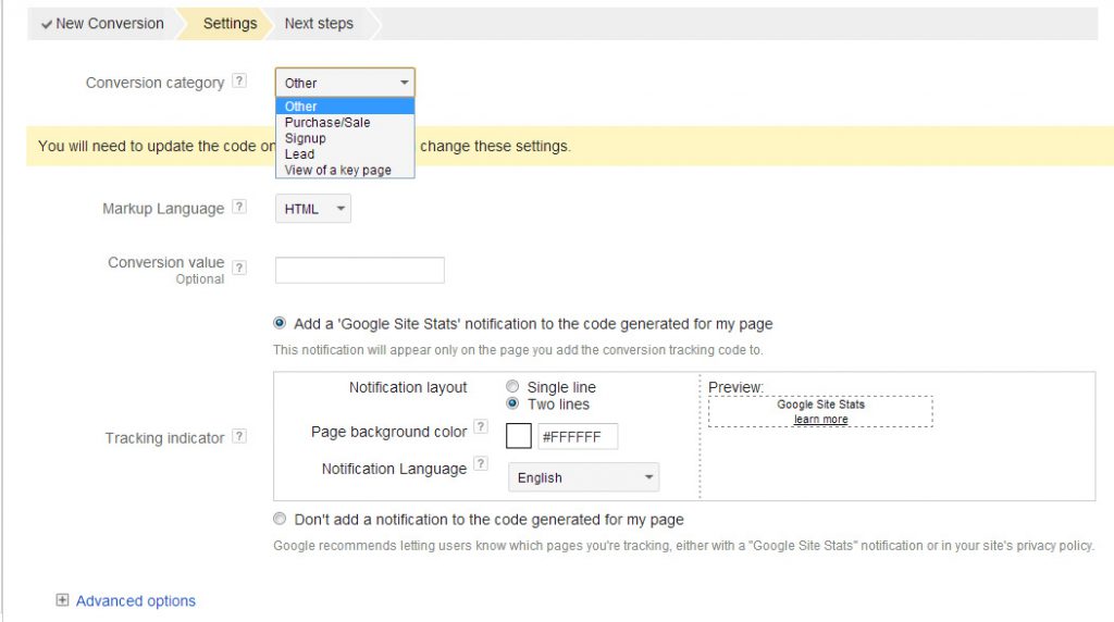 AdWords Conversion Tracking