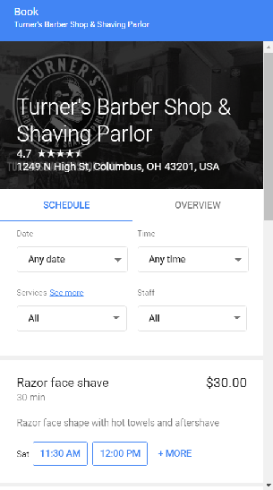 Google My Business Snippet