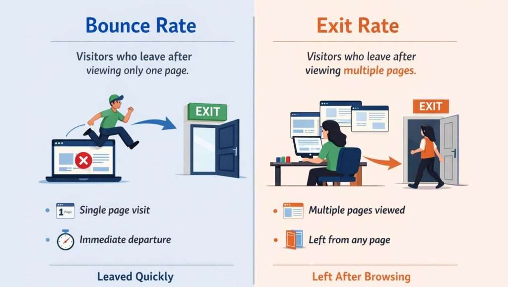 Bounce Rate vs Exit Rate